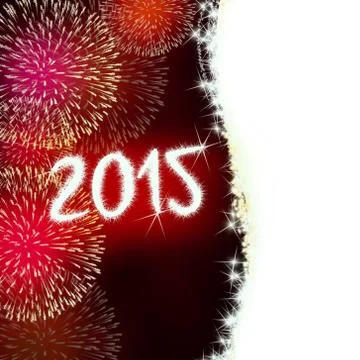 Firework 2015 happy new year Stock Illustration