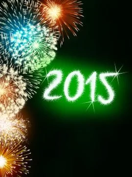 Firework 2015 happy new year Stock Illustration