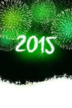 Firework 2015 happy new year Stock Illustration