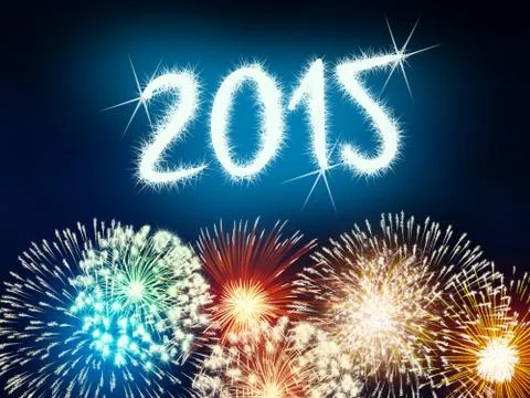 Firework 2015 happy new year Stock Illustration