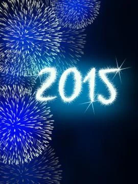 Firework 2015 happy new year イラスト素材