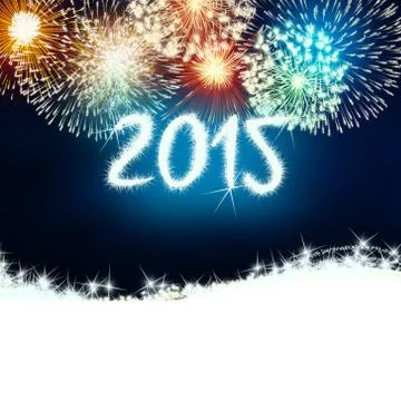 Firework 2015 happy new year Illustrazione stock