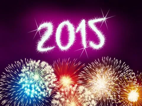 Firework 2015 happy new year Stock Illustration