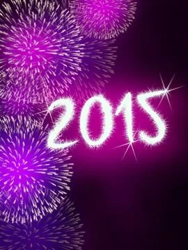 Firework 2015 happy new year Illustrazione stock