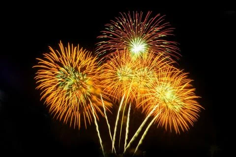 Firework Abstract background,Fireworks light up the sky with dazzling display Foto stock