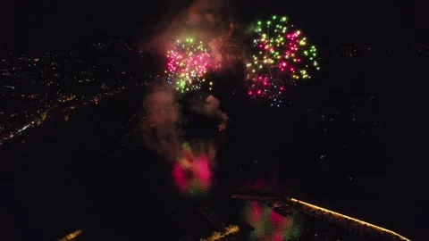 Firework aerial drone 3 Stock Footage 261580715