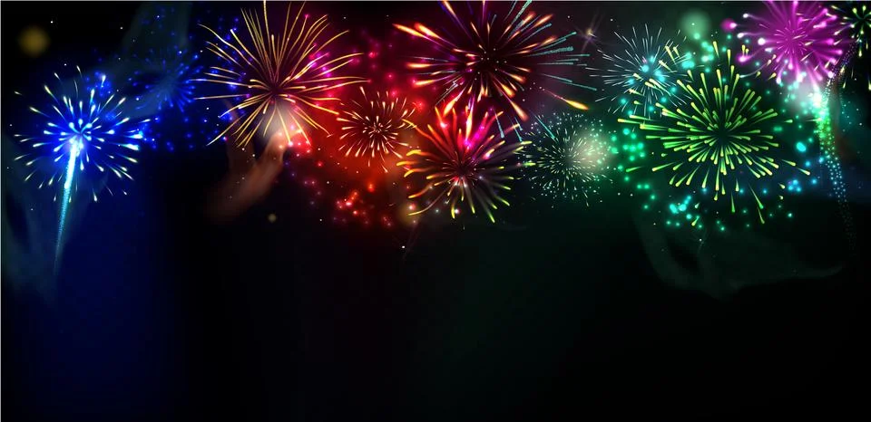 Firework and firecracker effects Stock Illustration