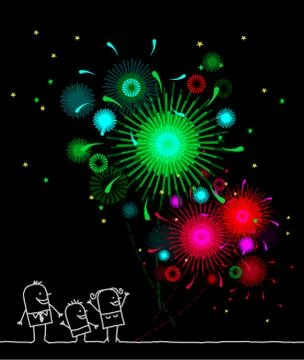 Firework and night Stock Illustration