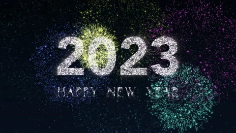 Firework animation and Happy New Year tittle Stock Footage 212850375