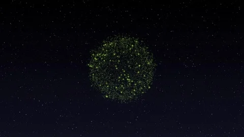 Firework animation. Colorful firecrackers in the starry sky. Stock Footage 115055796