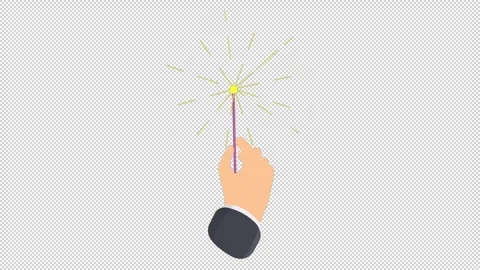 Firework. Animation of a sparkler in your hand. Cartoon Stock Footage 276473217