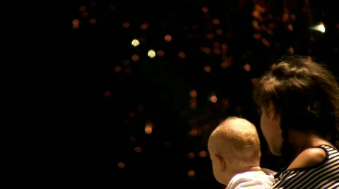 Firework &amp; baby Stock Footage 264869