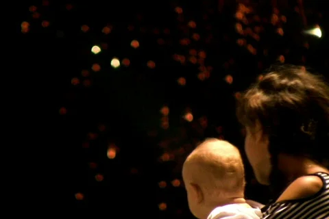 Firework &amp; baby Stock Footage 302228