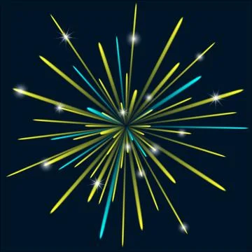 Firework background bark blue color Stock Illustration