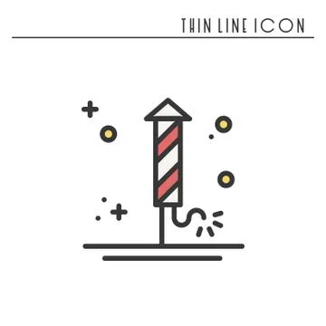 Firework banger firecracker salute icon. Christmas New Year celebration decor Stock Illustration