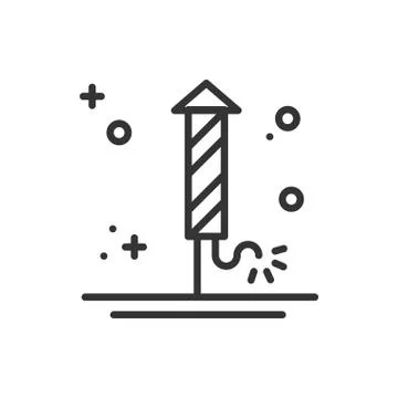 Firework banger firecracker salute icon. Christmas New Year celebration decor Stock Illustration