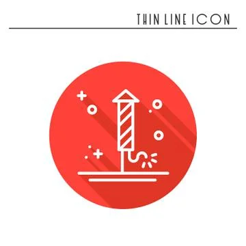 Firework banger firecracker salute icon. Christmas New Year celebration decor Stock Illustration