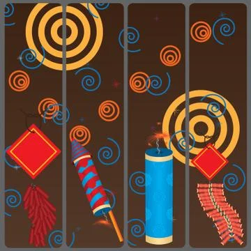 Firework banners Stock Illustration