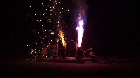 Firework base on the ground Preparing to launch Slow motion Vídeos de archivo 95534614