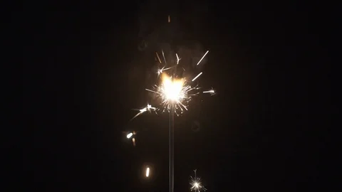 Firework on black background. Video stock 100206749