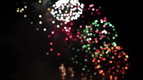 Firework bokeh background, defocused light background Stock Footage 53807764