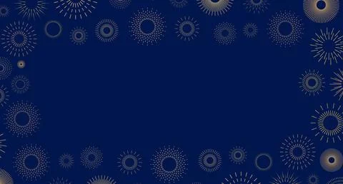 Firework border background, gold and silver fireworks frame, firework banner 스톡 일러스트