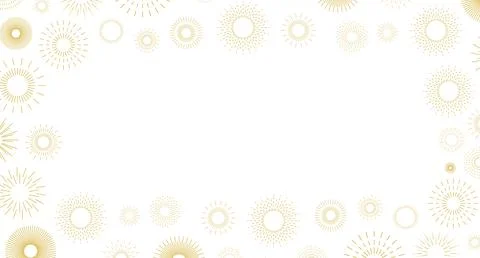Firework border background, gold and silver fireworks frame, firework banner Stock Illustration