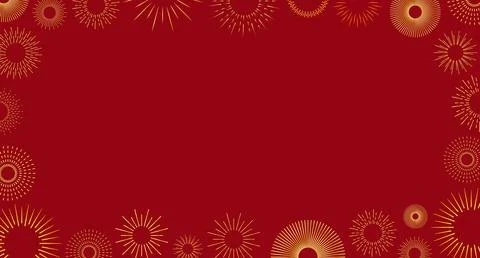 Firework border background, gold and silver fireworks frame, firework banner 스톡 일러스트