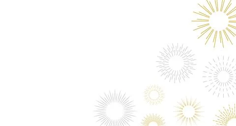 Firework border background, gold and silver fireworks frame, firework banner Illustrazione stock