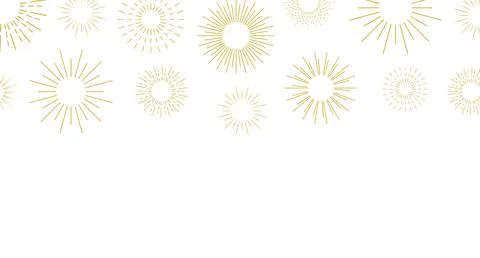 Firework border background, gold and silver fireworks frame, firework banner Illustrazione stock