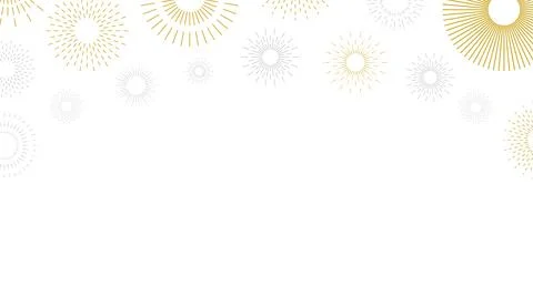Firework border background, gold and silver fireworks frame, firework banner Illustrazione stock