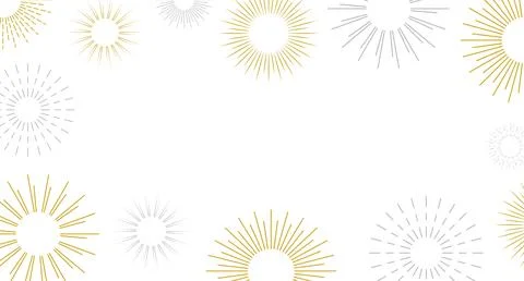 Firework border background, gold and silver fireworks frame, firework banner Stock Illustration