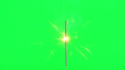 Firework burning and spark on green screen background Stock-Footage 239629291