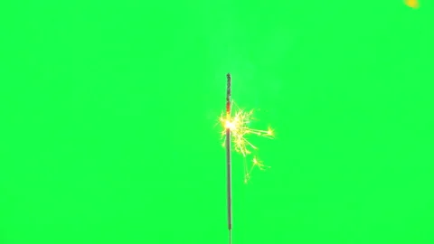 Firework burning and spark on green screen background Stock Footage 239635773