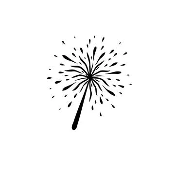 Firework Burst,  Black and White Illustration Stock Illustration
