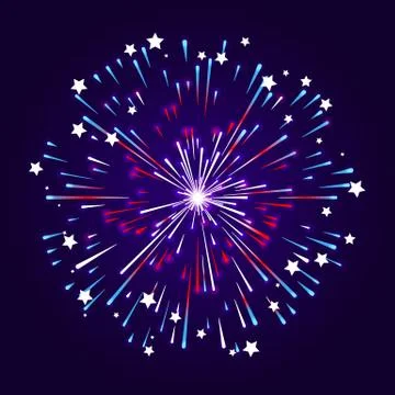 Firework burst &amp; stars. Stock Illustration