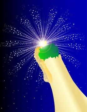 Firework Celbration Bottle Illustrazione stock