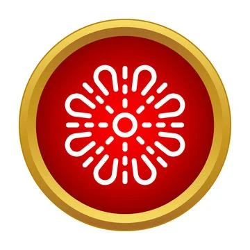 Firework celebrating event with pyrotechnics in red button Stock Illustration
