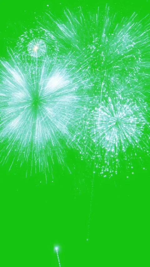 Firework Celebration 4K Green Screen Vertical Overlay Effect Stock Footage 304510137