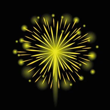 Firework celebration on black background Illustrazione stock