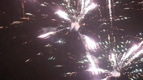 Firework celebration explode in the holiday night Stock Footage 46224342
