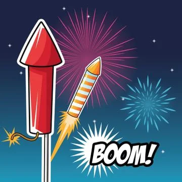 Firework celebration explosion night icon.  Vector graphic Illustrazione stock