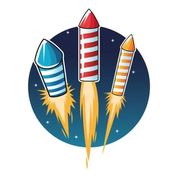 Firework celebration explosion night icon.  Vector graphic Stock Illustration