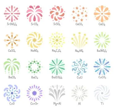 Firework chemistry set featuring strontium Иллюстрация