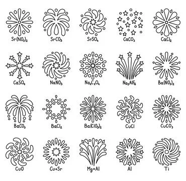 Firework chemistry set featuring strontium Иллюстрация