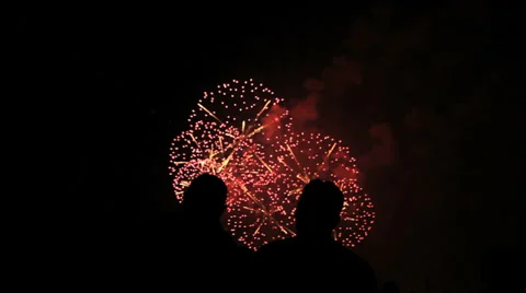 Firework close up outdoor at night Stock-Footage 24785369
