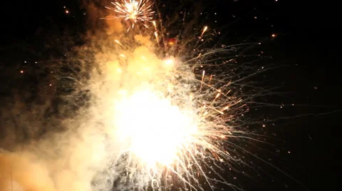 Firework close up outdoor at night Stock Footage 40316274