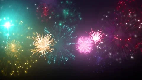 Firework Colorful in The night Sky Background Stock Footage 322759842