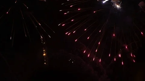 Firework - concept of finale of any holiday: Chinese new year, New year Stock Footage 79433554