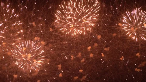Firework - concept of finale of any holiday: Chinese new year, New year Stock-Footage 81105963